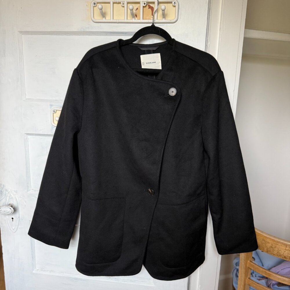 Everlane Black Recycled Wool Wrap Jacket / Blazer – Size L